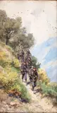 Chasseurs Alpins descendant le sentier by Pierre Comba, Aquarelle, sold Nov 2010