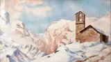 Chapelle de Villars d'Arène près la Grave" (Hautes Alpes) by Jacques Fourcy, Aquarelle, sold Jan 2010