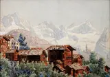 Paysage du Valais by Jacques Fourcy, Aquarelle, sold Jan 2010