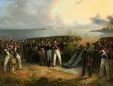 L'attaque de Santi-Petri by Victor Adam, Toile d'origine de Belot, sold Apr 2016
