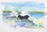 Marine by Patrice Giorda, Technique mixte, Aquarelle, pastel et fusain sur papier, sold Oct 2022