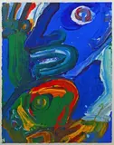 Profil bleu by Bengt Lindström, Gouache, sold Nov 2020