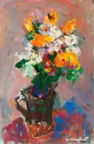 Bouquet de fleurs by Vasyl Khmeluk, Gouache sur papier, sold May 2020