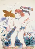 Aphrodite, pour «Les Travaux des Dieux» by Alecos Fassianos, 2003, Lithographie sur papier, sold Dec 2013