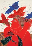 Éole, pour «Les Travaux des Dieux» by Alecos Fassianos, 2003, Lithographie sur papier, sold Dec 2013