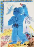 Poséidon, pour «Les Travaux des Dieux» by Alecos Fassianos, 2003, Lithographie sur papier, sold Dec 2013