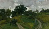 Les deux chemins, Ste-Hélène, Arthabaska by Marc-Aurèle de Foy Suzor-Coté, oil on board, sold Nov 2019
