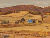 Farm Near Quadeville, Ontario by A. Y. Jackson, 1960, oil on board, sold Oct 2019