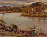 Lake near Port Radium, N.W.T. by A. Y. Jackson, 1959, oil on board, sold Oct 2019
