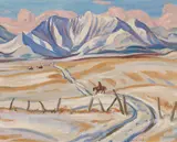First Snow, Pincher Creek by A. Y. Jackson, oil on canvas, sold Oct 2019