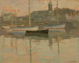 Concarneau, Brittany by A. Y. Jackson, oil on board, sold Oct 2019