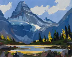Mountain Peak in the Rockies by Peter Whyte, 1939, oil on board, sold Oct 2019