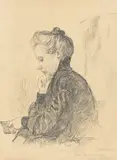 Lesende by Christian Rohlfs, 1936, Bleistift und Kreide auf Papier, sold Oct 2022