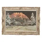 Alpine Landscape at Dusk by Alois Arnegger, Oil on canvas, sold Apr 2023