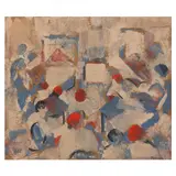 Rat Caps by Julia Mahood, Casein on paper, sold Apr 2023