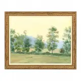 Landscape Painting with Distant Hills by J. Ball, Oil on canvas, sold Mar 2023