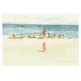 Seaside Watercolor by Caroline McCauley, Watercolor on paper, sold Mar 2023
