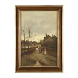 An October Evening by James Walter Gozzard, Oil on canvas, sold Mar 2023