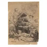 The Pancake Woman by Rembrandt Harmensz van Rijn, Etching and drypoint on laid paper, sold Mar 2023