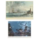 Nantucket / New York, East River Arrival, 1884 (Two Works) by John Stobart, Each an offset lithograph in colors, sold Mar 2023