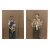 A Farming Couple (Two Portraits) by Claude Schneider, Each a pastel on brown board, sold Mar 2023