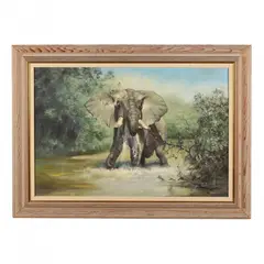 Elephant by Peter Darro, Oil on canvas, sold Mar 2023