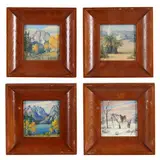 Four Miniature Paintings of Western Landscapes by Dorothy Dolph, Oil on canvas board, sold Mar 2023