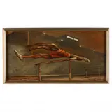 Last Hurdle by Ernie Barnes, Oil on canvas, sold Mar 2023