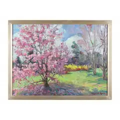 Crab Apple Blossoms by James P. Kerr, Oil on linen canvas, sold Mar 2023