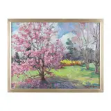 Crab Apple Blossoms by James P. Kerr, Oil on linen canvas, sold Mar 2023
