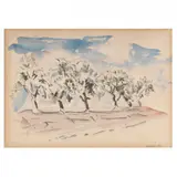 Fruit Orchard by John Marin, Watercolor and charcoal on paper (laid down), sold Mar 2023