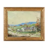 New England Home by Chauncey Foster Ryder, Oil on canvas, sold Mar 2023