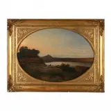 View of Castel Gandolfo by Consalvo Carelli, Oil on canvas (lined), sold Mar 2023