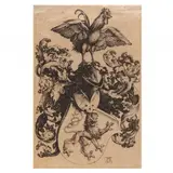 Coat of Arms with a Lion and a Cock by Albrecht Durer, Engraving, sold Mar 2023