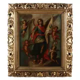 Saint Michael the Archangel by Andrés López, Oil on copper, sold Mar 2023