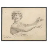 Bacchanalian Study by Pierre-Paul Prud'hon, Pencil on paper, sold Mar 2023