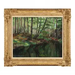 Forest Interior by Paul-Émile Pissarro, Oil on canvas, sold Mar 2023