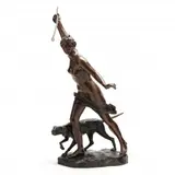 Diana the Huntress by Ferdinand Lugerth, Patinated cast bronze, sold Mar 2023