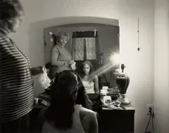 Mom Relaxing my Hair from The Notion of Family by LaToya Ruby Frazier, 2005, Gelatin silver print, mounted, sold Oct 2026