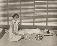 Bombay Bathing Fashion, Oyster Bay, N.Y. by Horst P. Horst, 1950, Platinum-palladium print, printed later, offered Oct 2026