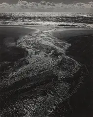 Stream, Sea, Clouds, Rodeo Lagoon, Marin County, California by Ansel Adams, 1962, Gelatin silver print, printed 1978, sold Oct 2026