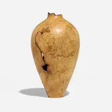 Untitled (Vase) by David Ellsworth, 1989, spalted Norway maple burl, sold Jan 2026