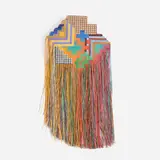 Familiar Floors by Diane Itter, 1983, hand-knotted linen, sold Jan 2026