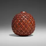 Basketweave vessel by J. Paul Fennell, 2001, eucalyptus, sold Jan 2026
