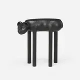 Cat occasional table by James Lohmann, 1994, carved and painted wood, sold Jan 2026