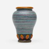 Vase by Nicolaj Diulgheroff, c. 1935, glazed stoneware, sold Aug 2022