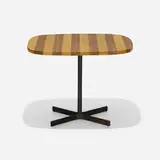Occasional table by Allan Gould, c. 1955, walnut, birch, enameled steel, sold Aug 2022