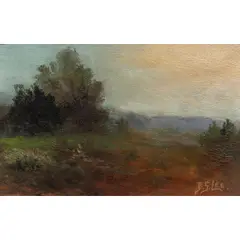 Overcast Landscape by Bertha Stringer Lee, oil on board, sold Jun 2025