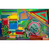Abstract by Edward Avedisian, acrylic on panel, sold Jun 2025