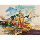 Untitled by Dong Kingman, watercolor, sold Jun 2025